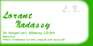 lorant nadassy business card